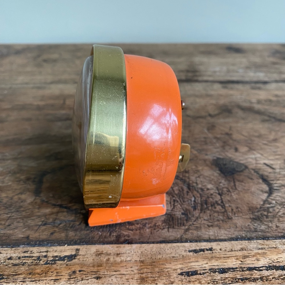 Vintage Westclox Baby Ben Alarm Clock Orange 1960s Scotland - Picture 3 of 5